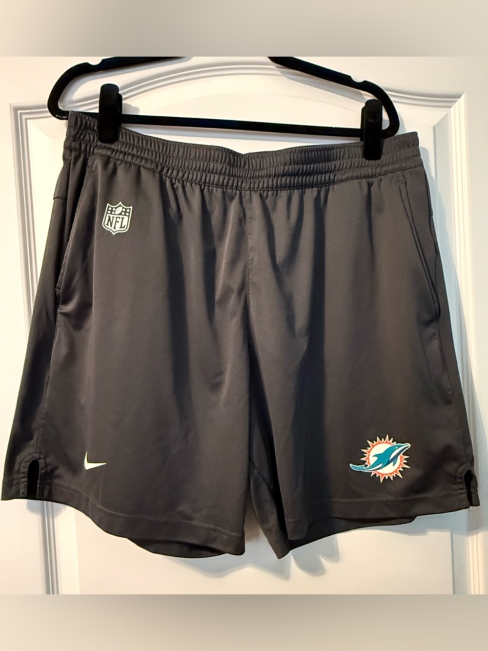 Nike Antracite NFL Miami Dolphins Dri-Fit Sideline Athletic Shorts